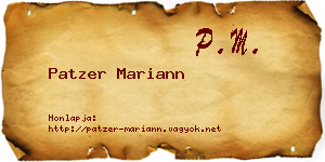 Patzer Mariann névjegykártya