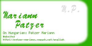 mariann patzer business card